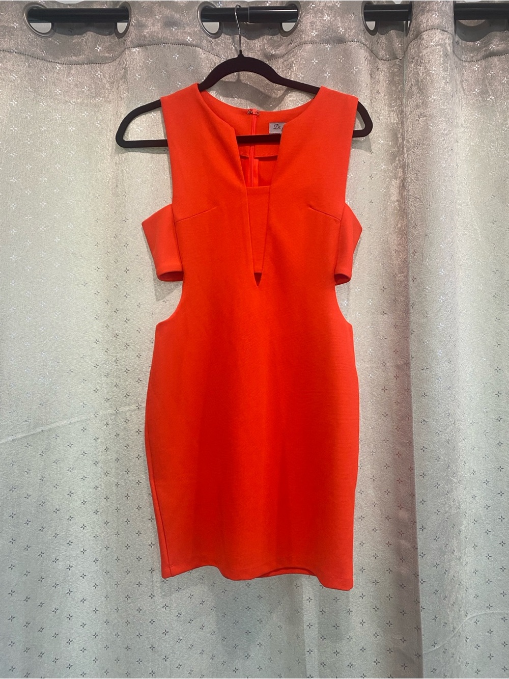 Bold Cutout Sheath Dress in Bright Orange